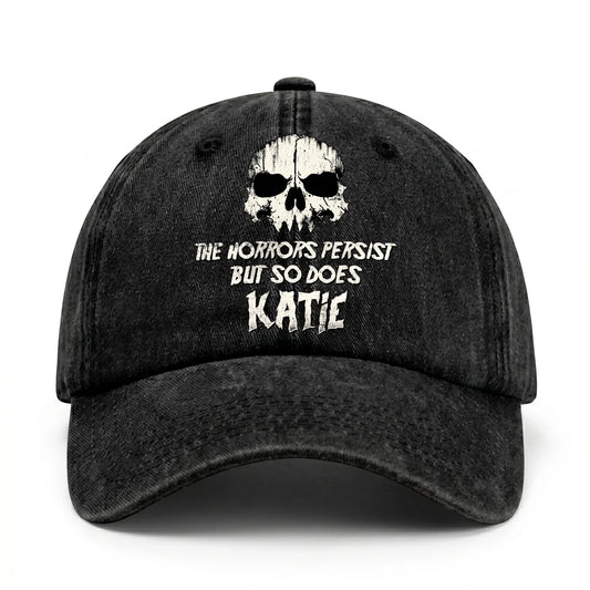 The Horrors Persist But So Does Your Name Cool Skull Washed Cap KATIE 13K1 C134PF