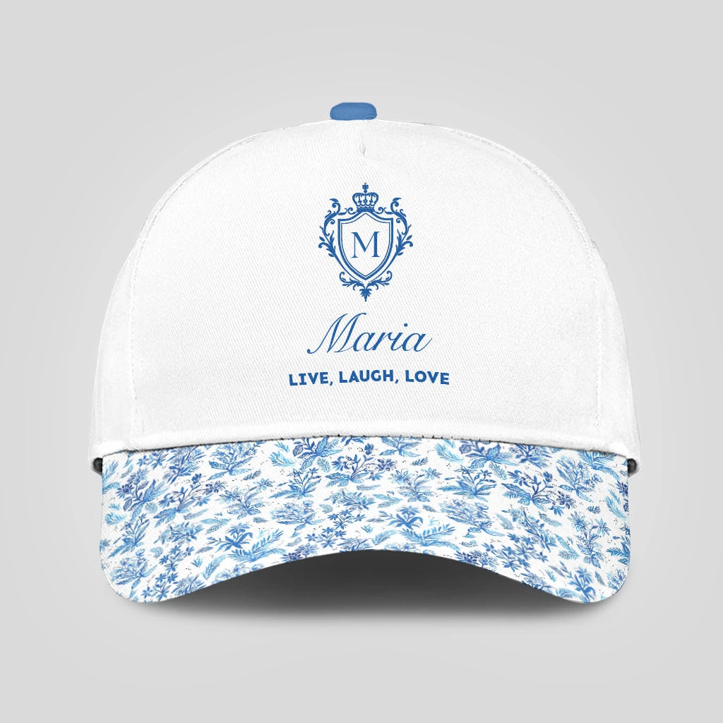 Live Laugh Love Flowers Pattern Cap MARIA 13K1 C109PF