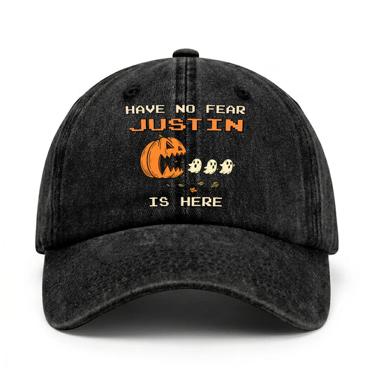 Have No Fear Your Name Is Here Halloween Washed Cap JUSTIN 13K1 C108PF
