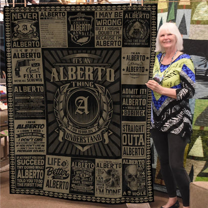 ALBERTO Personalized Blanket | Custom Name Cozy Throw Gift 13K1-BK3
