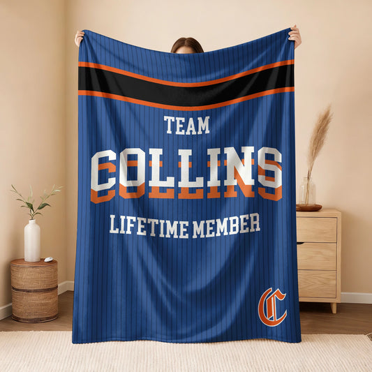 Team Your Name Lifetime Member Basketball Fleece Blanket COLLINS 13K1 BK47