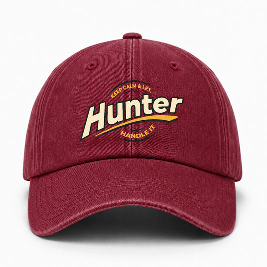 Keep Calm & Let Your Name Handle It Burgundy Washed Cap HUNTER 13K1 C105PF