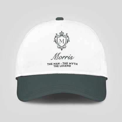 The Man The Myth The Legend Elegant Gray And White Cap MORRIS 13K1 C170PF