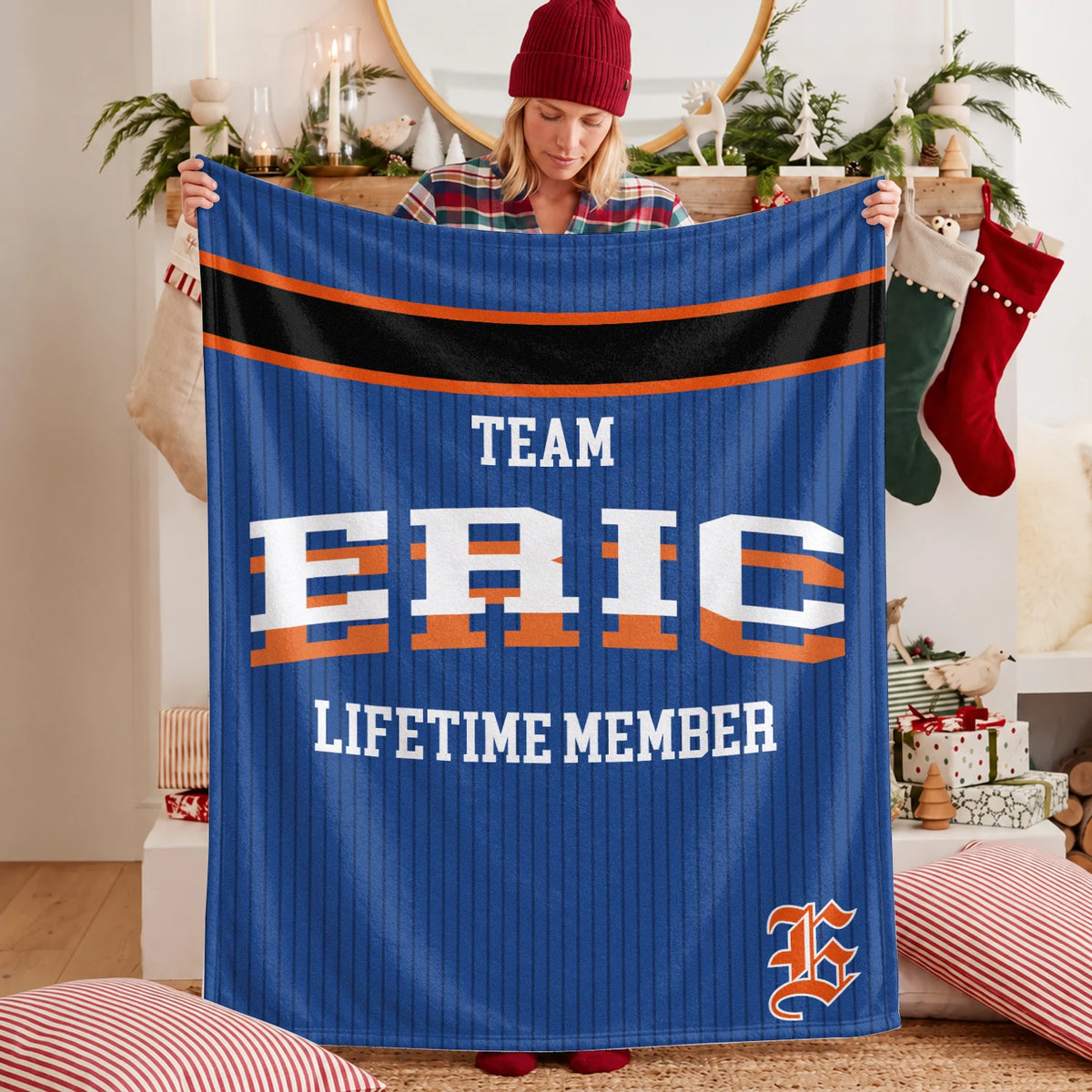 Team Your Name Lifetime Member Basketball Fleece Blanket ERIC 13K1 BK47