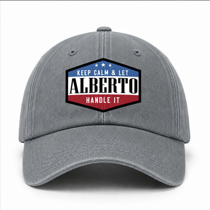 Keep Calm & Let Your Name Handle It Washed Cap ALBERTO 13K1 C87PF