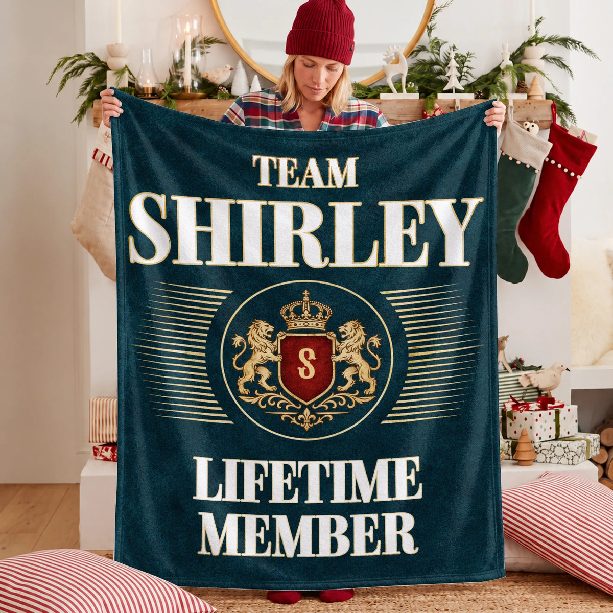 Team Your Name Lifetime Member Sage Green Fleece Blanket SHIRLEY 13K1 BK42