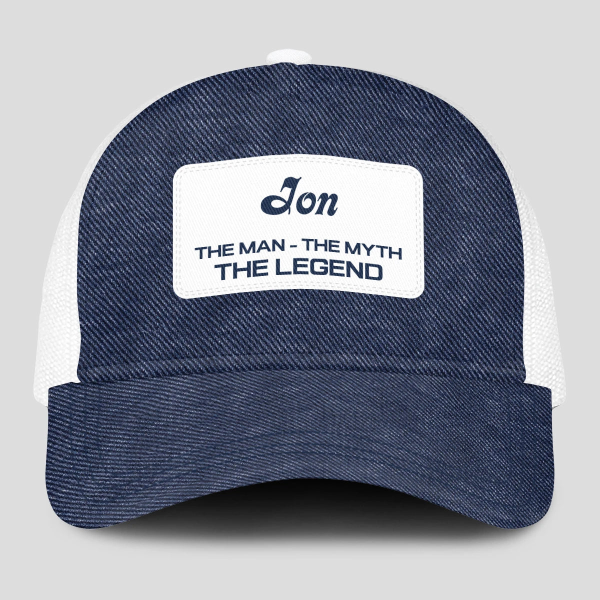The Man The Myth The Legend Blue Denim Mesh Cap JON 13K1 C194PF