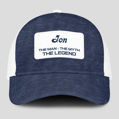 The Man The Myth The Legend Blue Denim Mesh Cap JON 13K1 C194PF