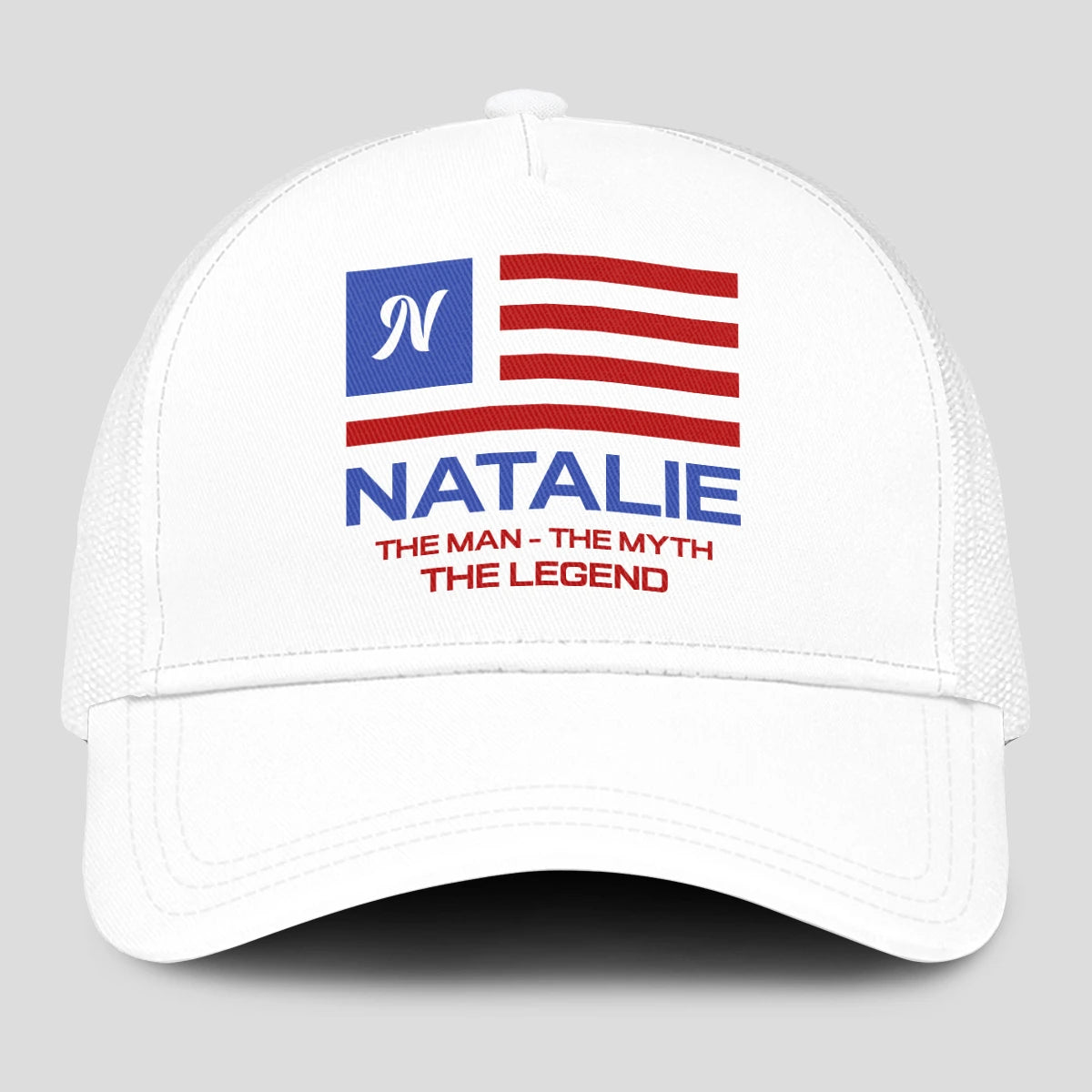 The Man The Myth The Legend America Flag Mesh Cap NATALIE 13K1 C193PF