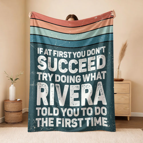If At First You Don’t Succeed Retro Green Fleece Blanket RIVERA 13K1 BK29