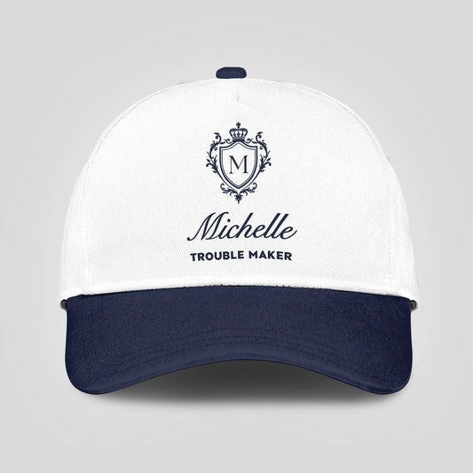 Trouble Maker Funny Blue And White Cap MICHELLE 13K1 C152PF