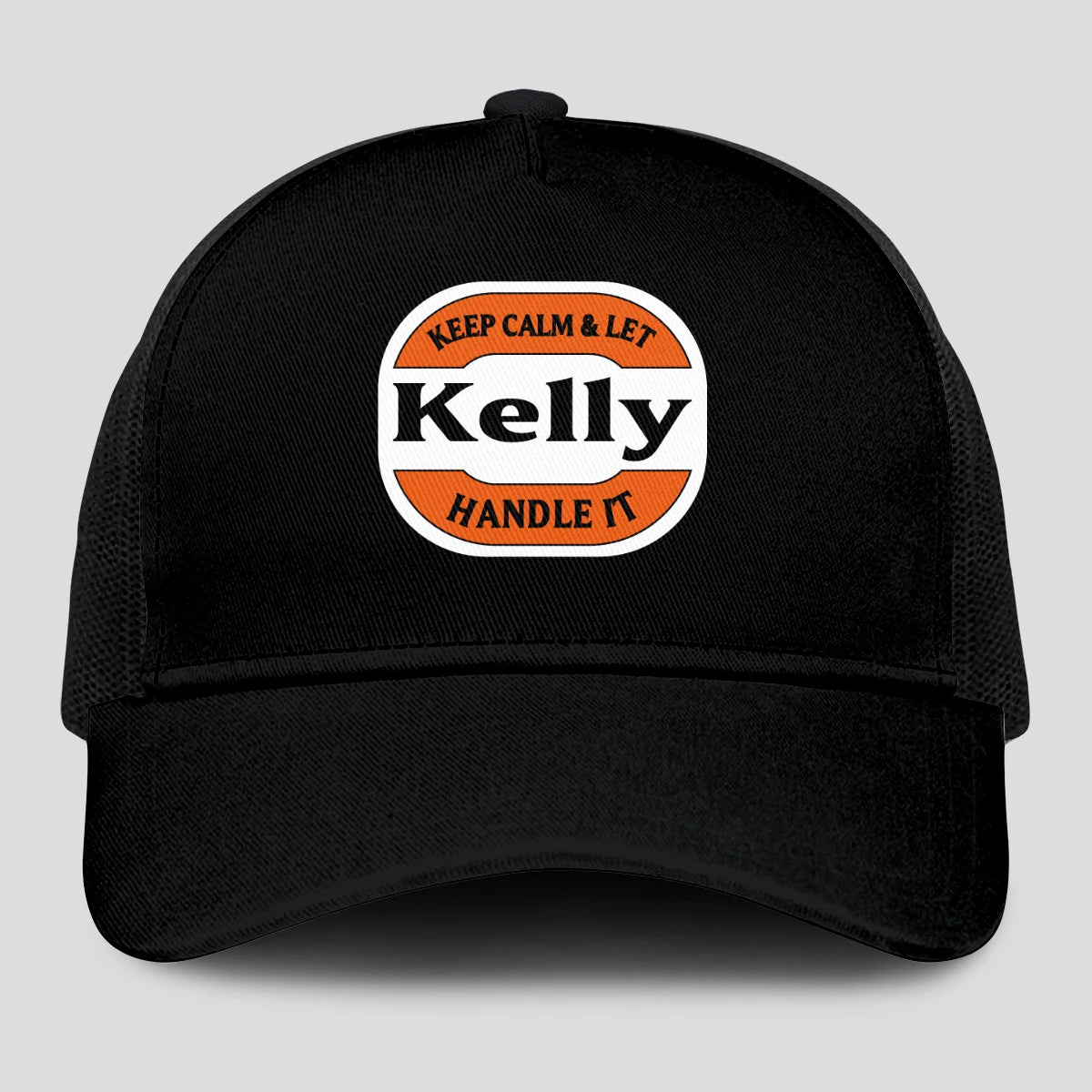 Keep Calm & Let Your Name Handle It Black Mesh Cap KELLY 13K1 C199PF