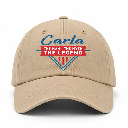 The Man The Myth The Legend Logo Washed Cap CARLA 13K1 C37PF