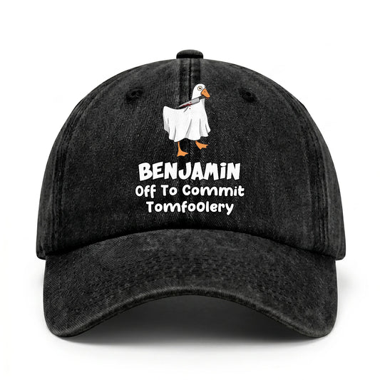 Off To Commit Tomfoolery Funny Goose Washed Cap BENJAMIN 13K1 C131PF