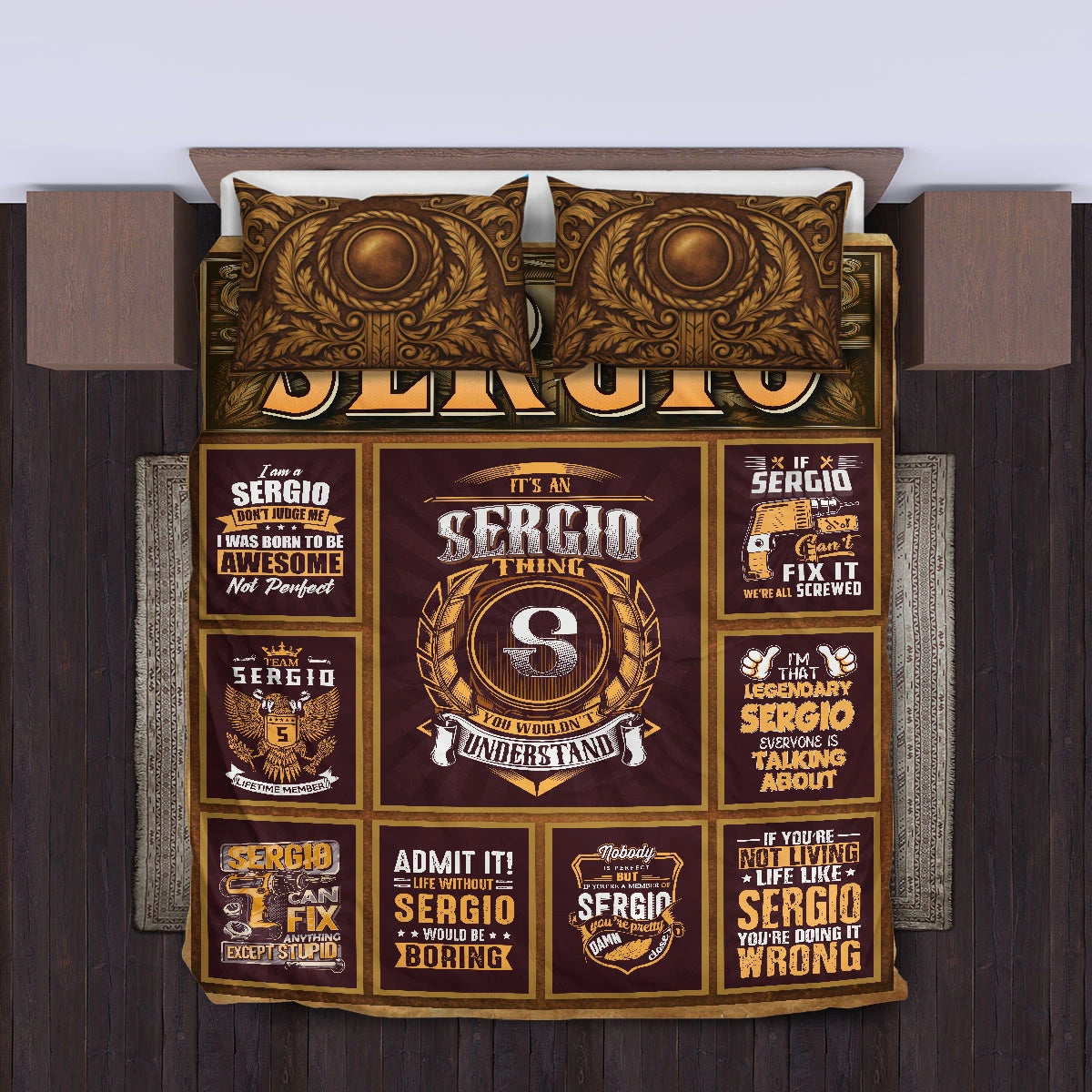SERGIO Limited Edition Personalized Bedding Set 13K1-BS3