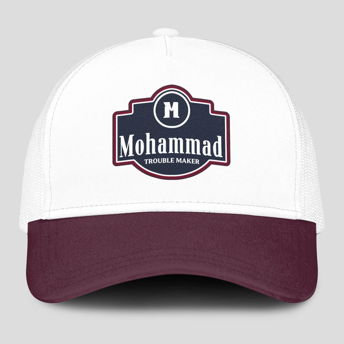 Trouble Maker Burgundy And White Funny Mesh Cap MOHAMMAD 13K1 C201PF