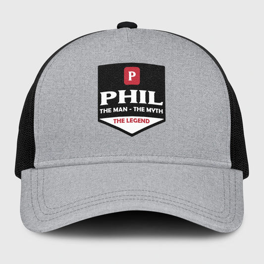 The Man The Myth The Legend Gray Mesh Cap PHIL 13K1 C189PF