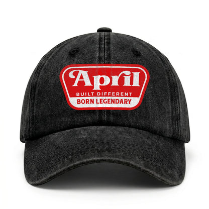 Built Different Born Legendary Red Logo Washed Cap APRIL 13K1 C63PF