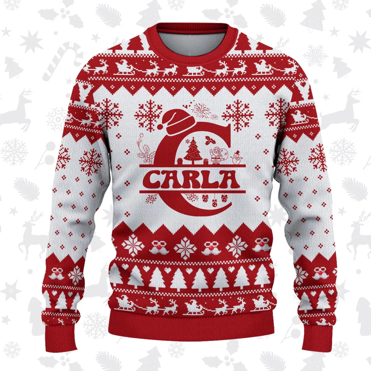 CARLA Personalized Christmas Pajama Set - Holiday Gift Outfit 13K1-CR2