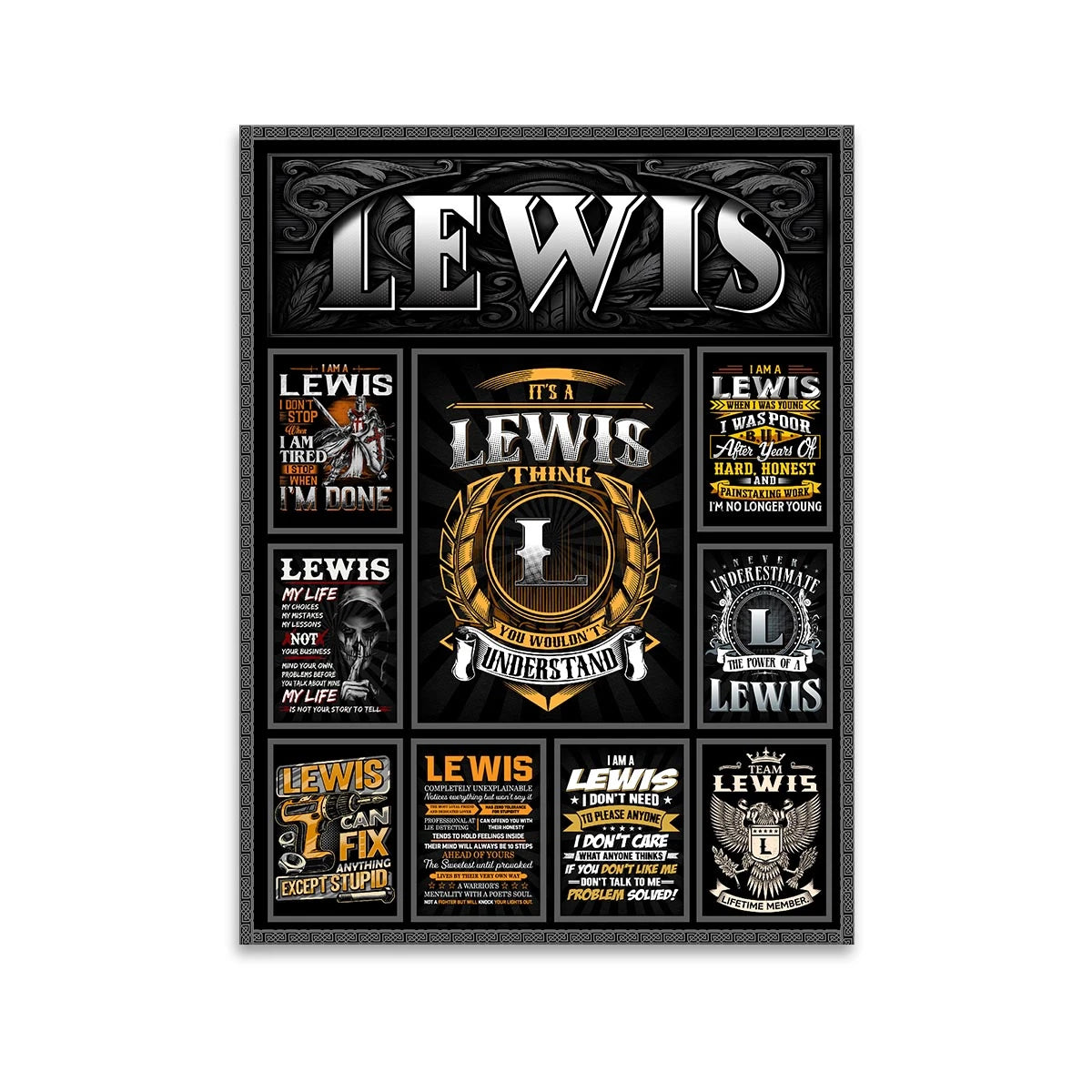 LEWIS Personalized Sponge Floor Mat – Custom Printed Home Decor 13K1-AR2