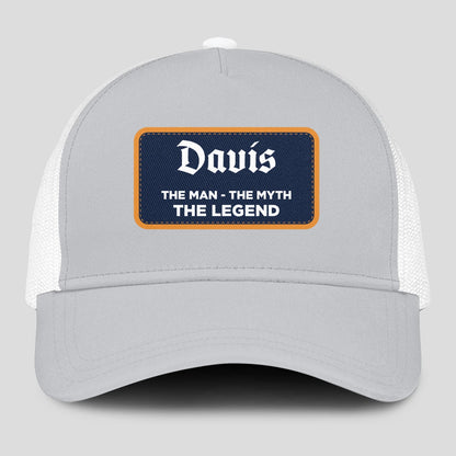The Man The Myth The Legend Gray Mesh Cap DAVIS 13K1 C204PF