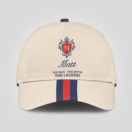 The Man The Myth The Legend Blue And Red Striped Cap MATT 13K1 C117PF