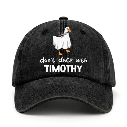 Don't Duck With Your Name Funny Washed Cap TIMOTHY 13K1 C129PF
