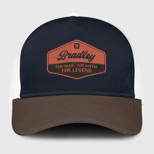 The Man The Myth The Legend Navy And Brown Mesh Cap BRADLEY 13K1 C188PF
