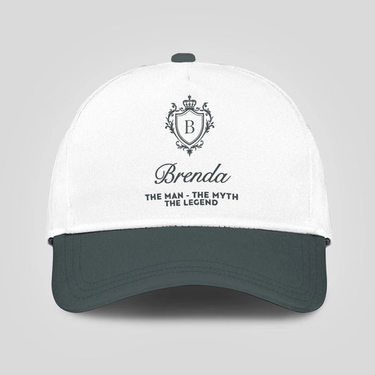 The Man The Myth The Legend Elegant Gray And White Cap BRENDA 13K1 C170PF