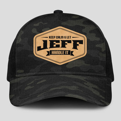 Keep Calm & Let Your Name Handle It Dark Camo Mesh Cap JEFF 13K1 C195PF