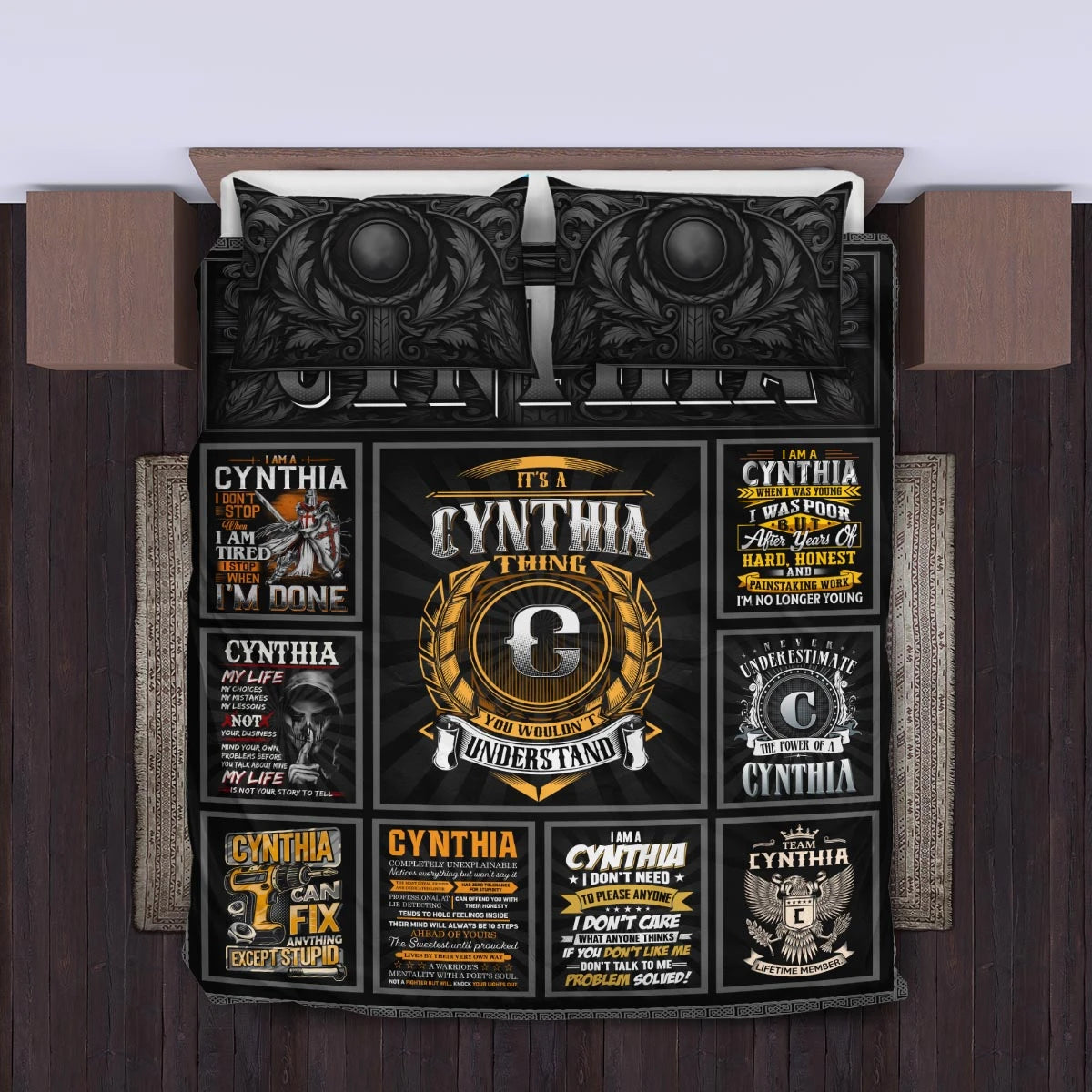 CYNTHIA Limited Edition Personalized Bedding Set 13K1-BS2