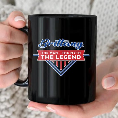 The Man The Myth The Legend Red And Blue Logo Mug BRITTANY 13K1 MG34