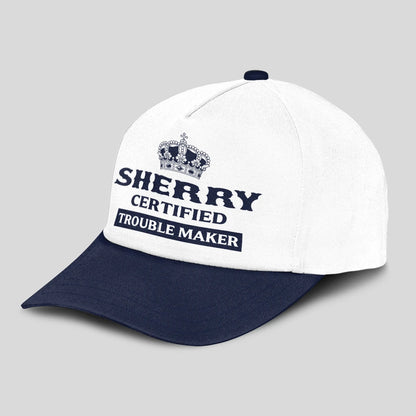 Certified Your Name Trouble Maker Washed Cap SHERRY 13K1 C148PF