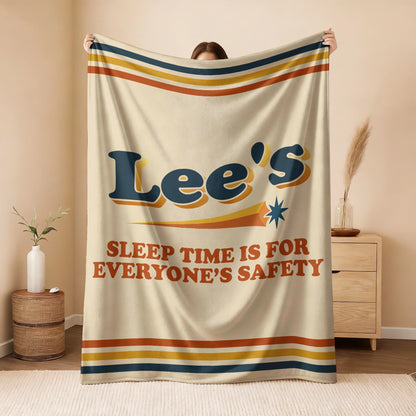 Your Name's Sleep Time Funny Retro Fleece Blanket LEE 13K1 BK67