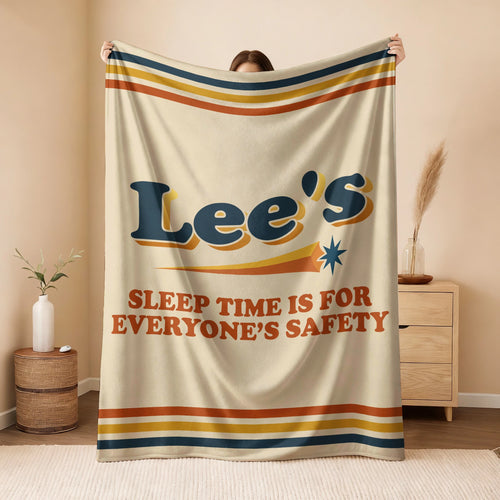 Your Name's Sleep Time Funny Retro Fleece Blanket LEE 13K1 BK67