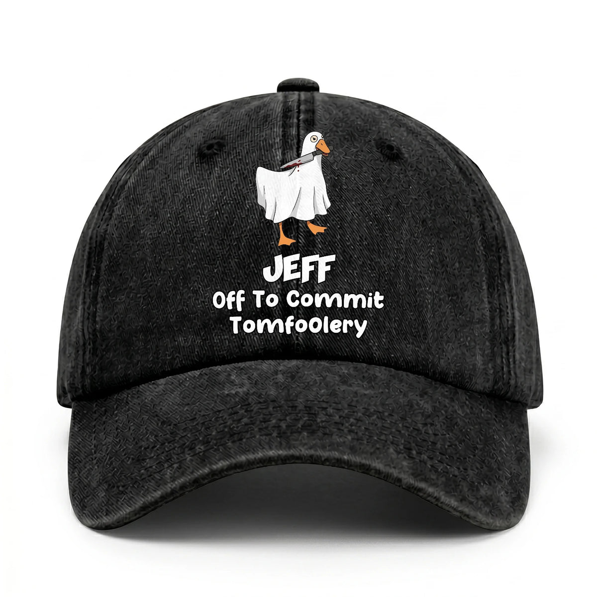 Off To Commit Tomfoolery Funny Goose Washed Cap JEFF 13K1 C131PF