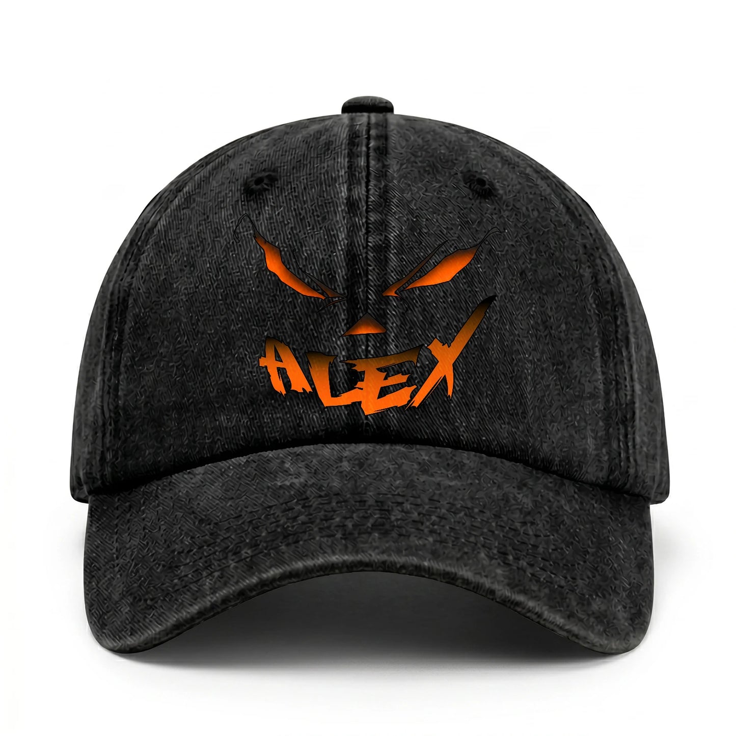 Your Name Jack O' Lantern Halloween Washed Cap ALEX 13K1 C100PF