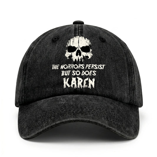 The Horrors Persist But So Does Your Name Cool Skull Washed Cap KAREN 13K1 C134PF