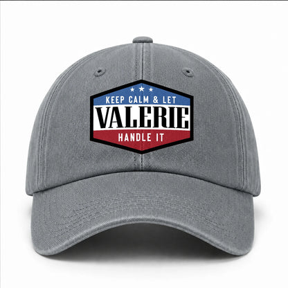 Keep Calm & Let Your Name Handle It Washed Cap VALERIE 13K1 C87PF
