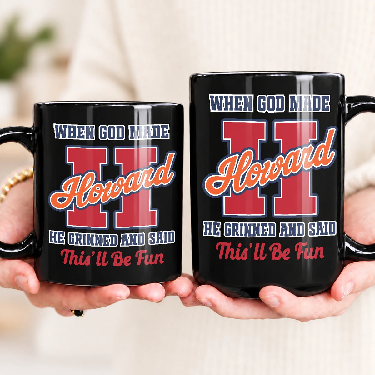 When God Made Your Name Personalized Baseball Mug HOWARD 13K1 MG07