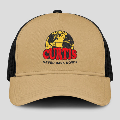 Never Back Down World Logo Khaki Mesh Cap CURTIS 13K1 C212PF