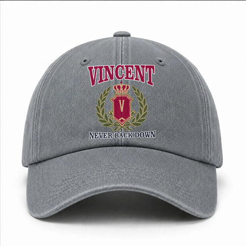 Your Name Never Back Down Royal Washed Cap VINCENT 13K1 C77PF
