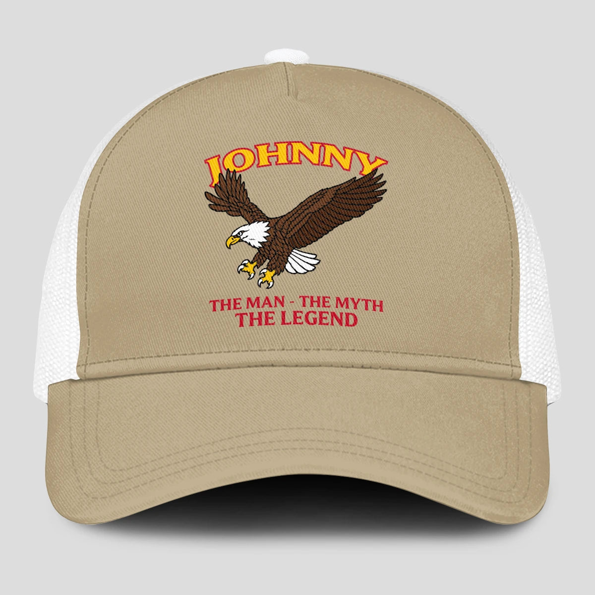 The Man The Myth The Legend Eagle Khaki Mesh Cap JOHNNY 13K1 C210PF
