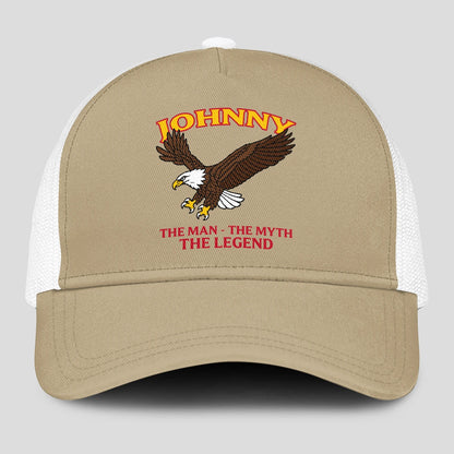 The Man The Myth The Legend Eagle Khaki Mesh Cap JOHNNY 13K1 C210PF