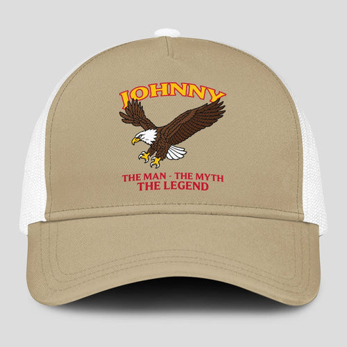 The Man The Myth The Legend Eagle Khaki Mesh Cap JOHNNY 13K1 C210PF