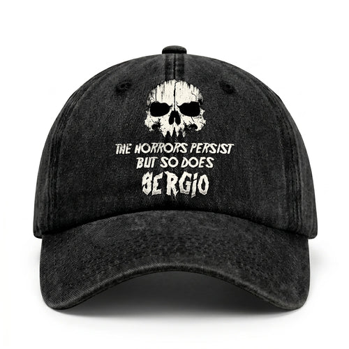 The Horrors Persist But So Does Your Name Cool Skull Washed Cap SERGIO 13K1 C134PF