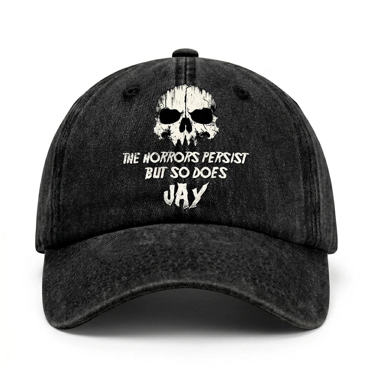 The Horrors Persist But So Does Your Name Cool Skull Washed Cap JAY 13K1 C134PF