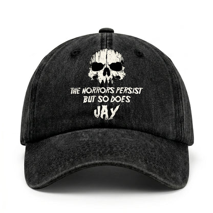 The Horrors Persist But So Does Your Name Cool Skull Washed Cap JAY 13K1 C134PF