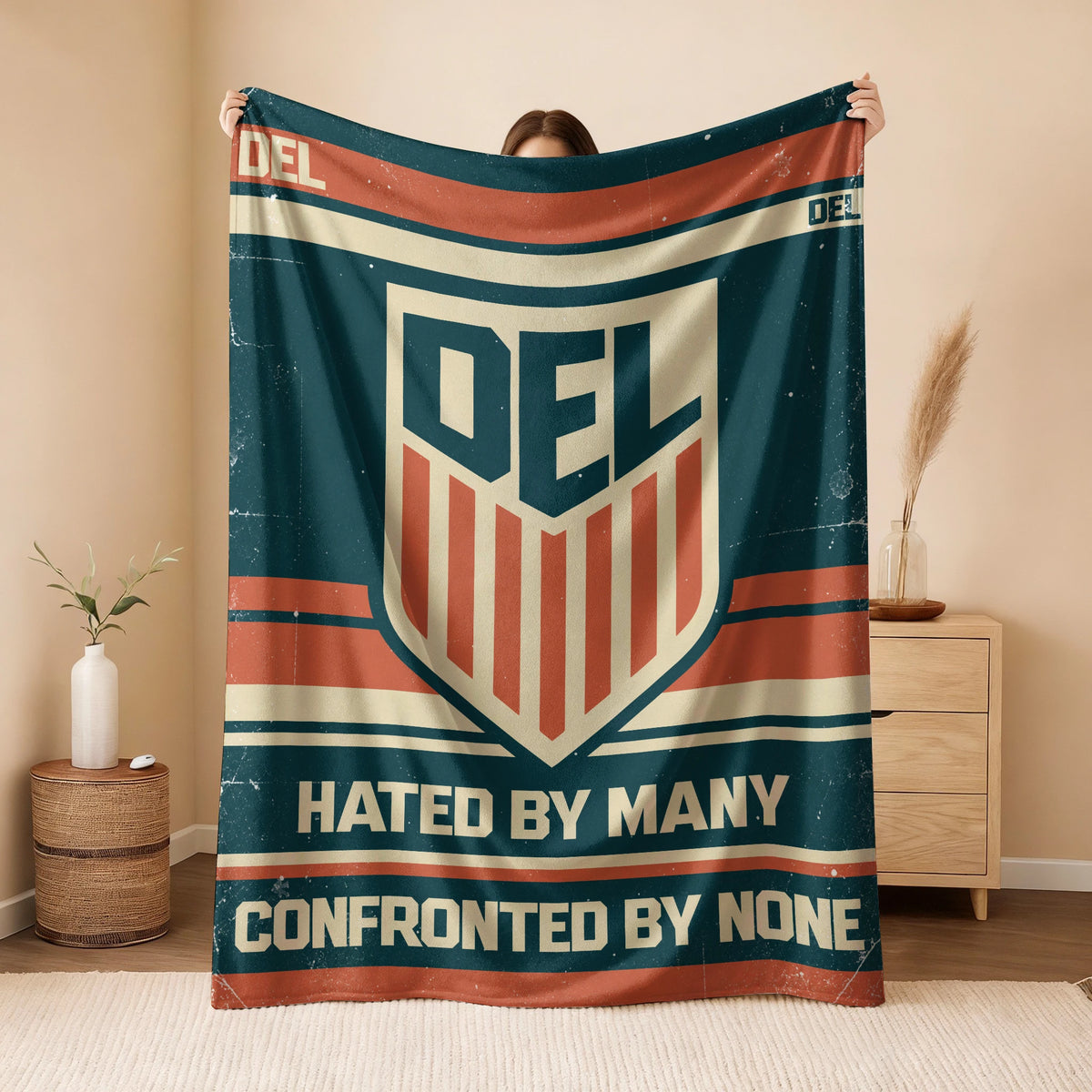 Hated By Many Confronted By None Retro Fleece Blanket DEL 13K1 BK58