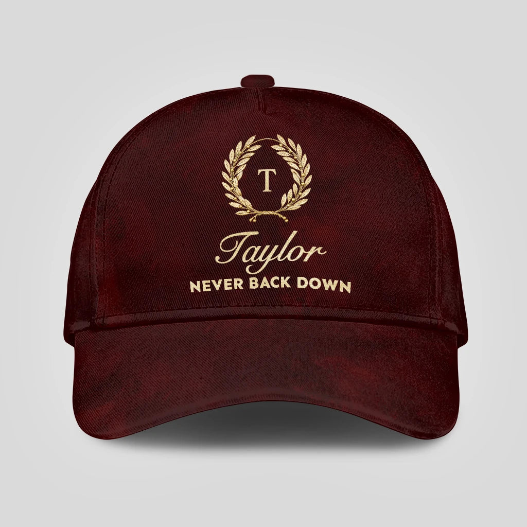 Never Back Down Golden Olive Burgundy Cap TAYLOR 13K1 C177PF